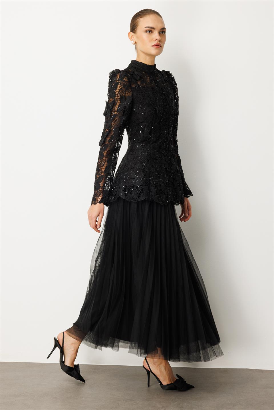 Kelebek Dantel 2li Takım SİYAH