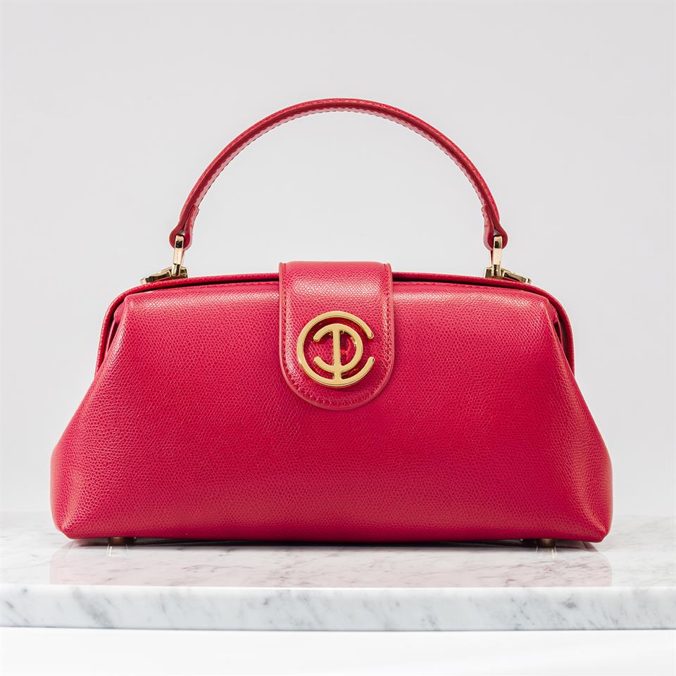 Kırmızı Hakiki Deri Kadın Çantası