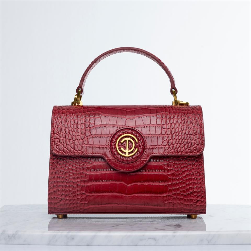 Kırmızı Hakiki Deri Kadın Çantası