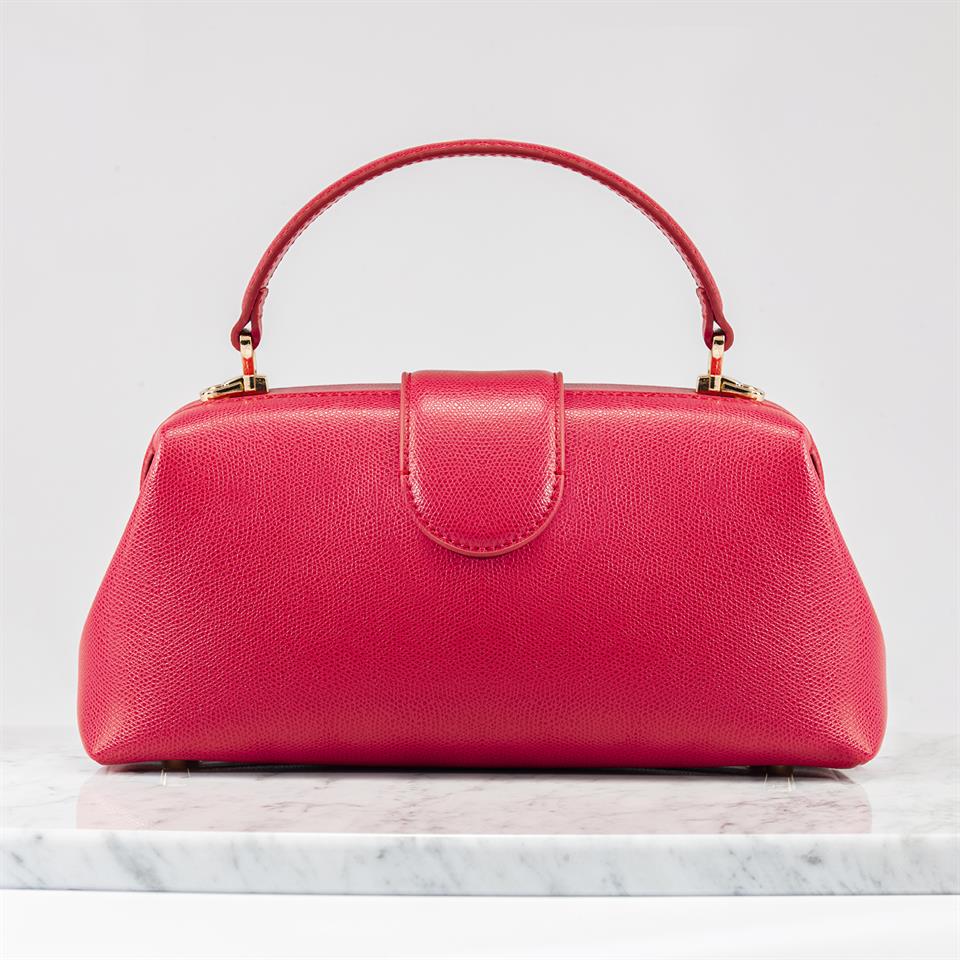 Kırmızı Hakiki Deri Kadın Çantası