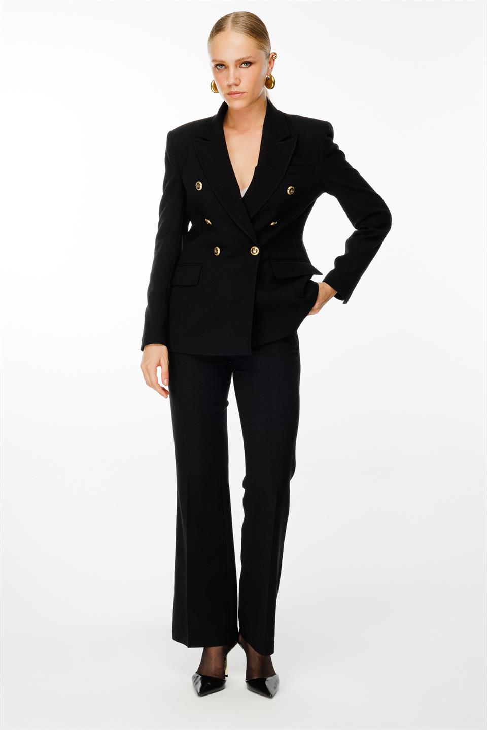 Klasik Blazer Kesim Ceket SİYAH