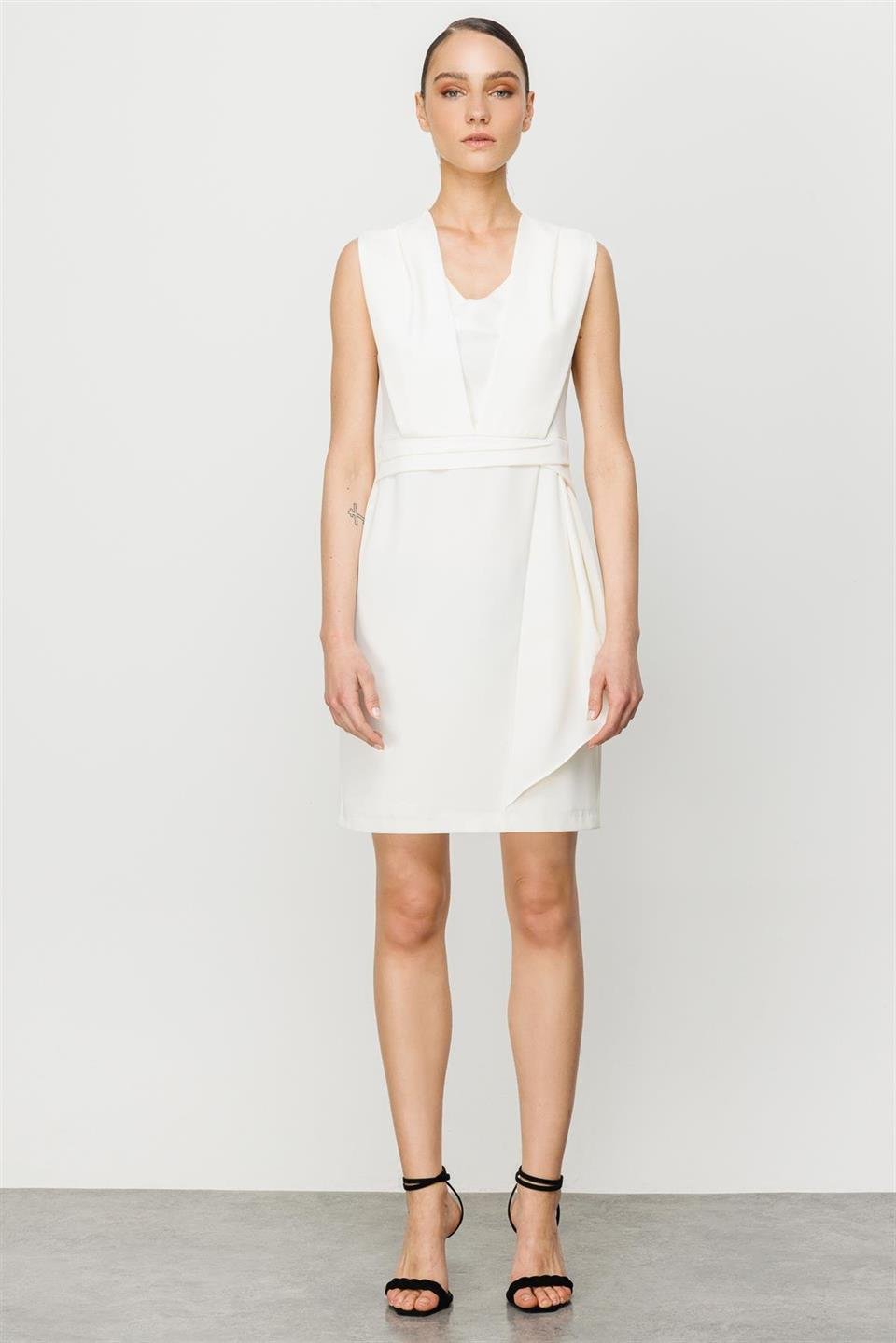 Sleeveless Flounce Detail Dress 