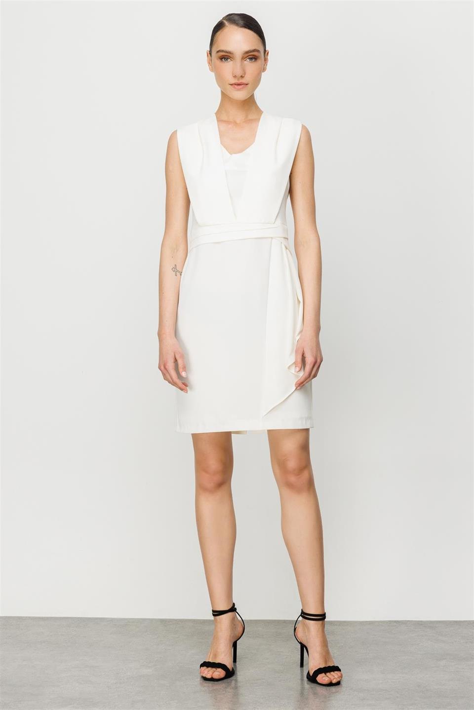 Sleeveless Flounce Detail Dress 