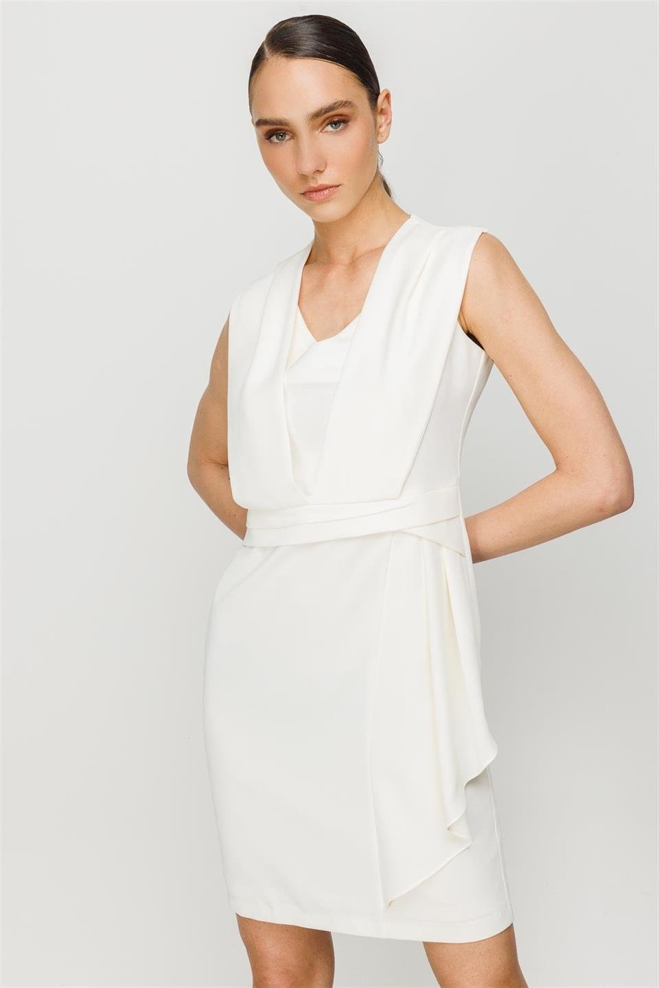 Sleeveless Flounce Detail Dress 