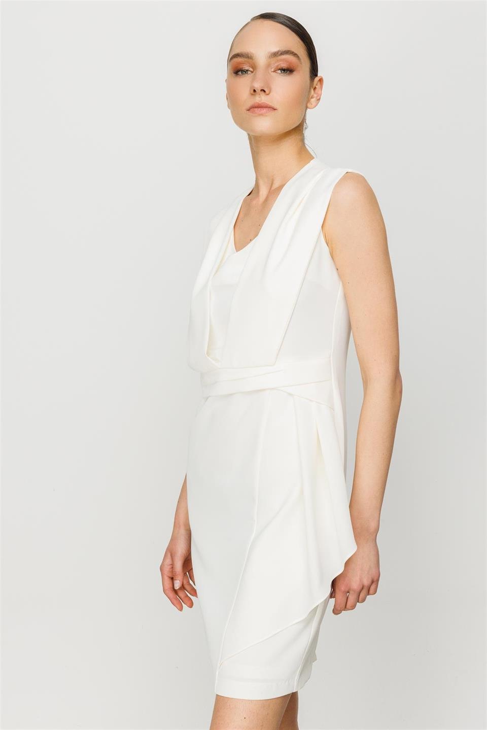 Sleeveless Flounce Detail Dress 