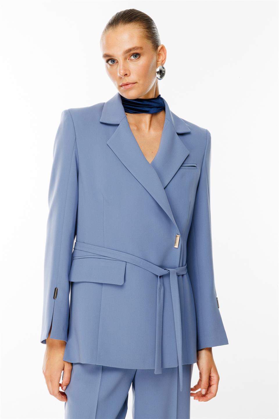 Kruvaze Ceketli Takım MAVİ