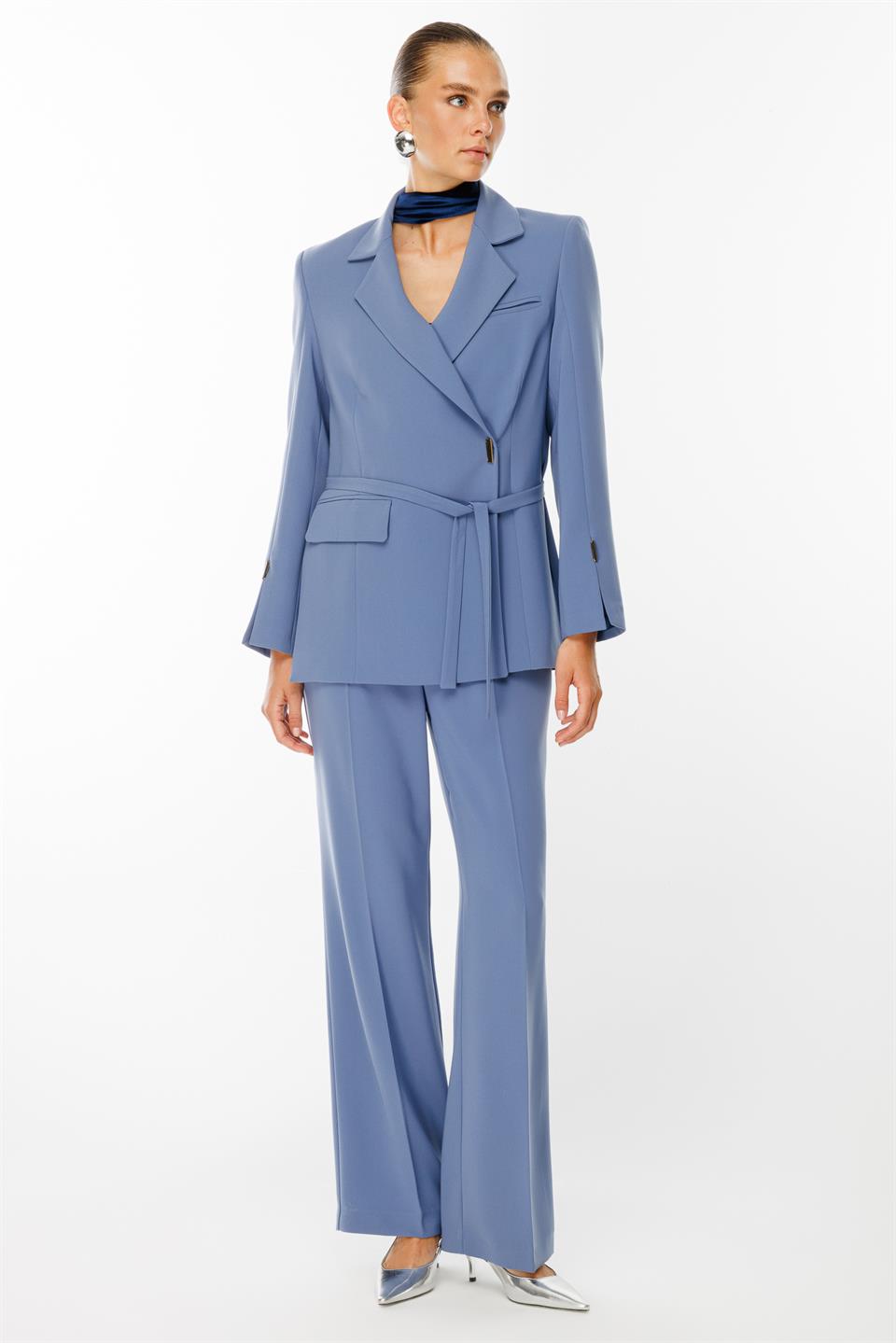 Kruvaze Ceketli Takım MAVİ