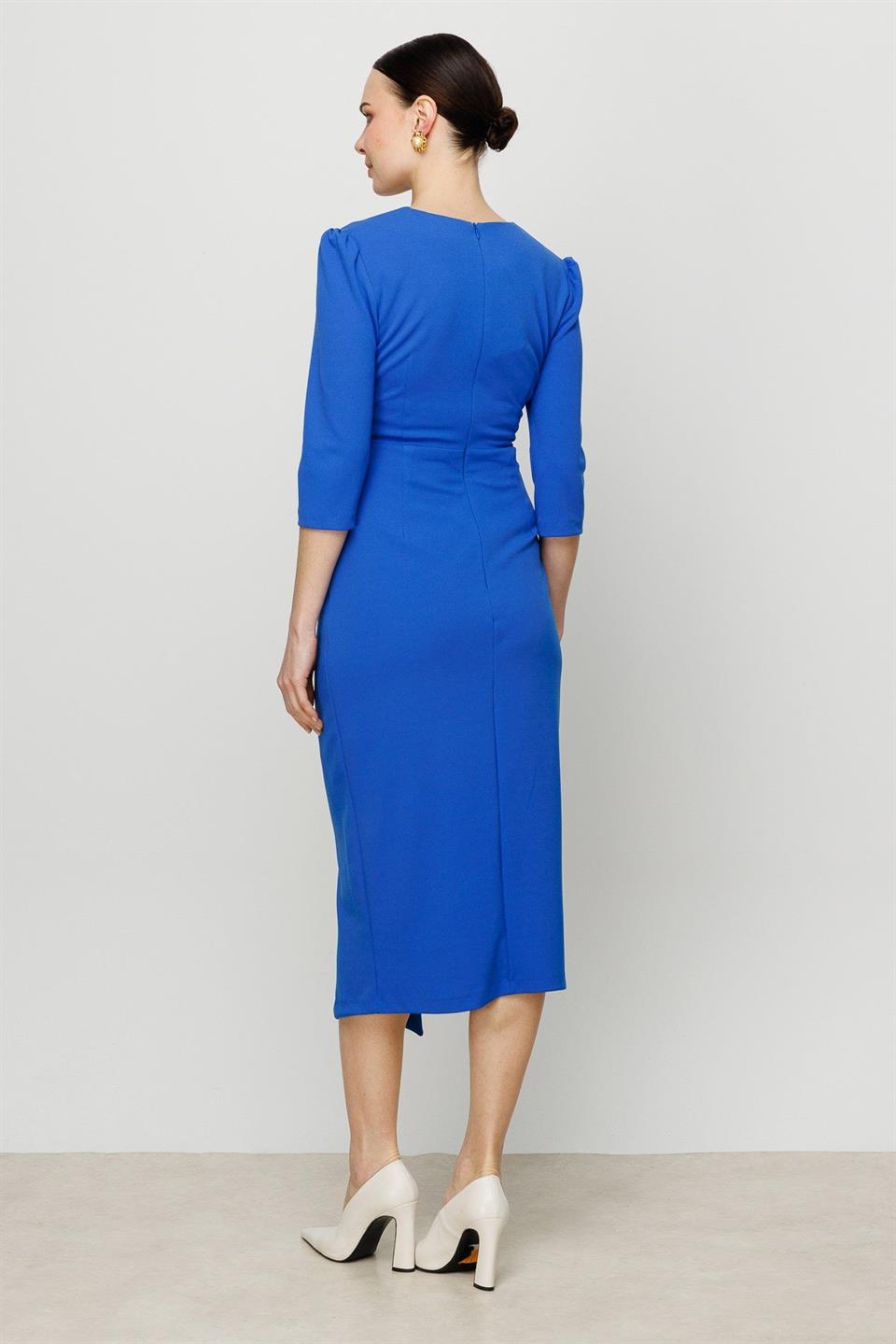 Kruvaze Elbise MAVİ