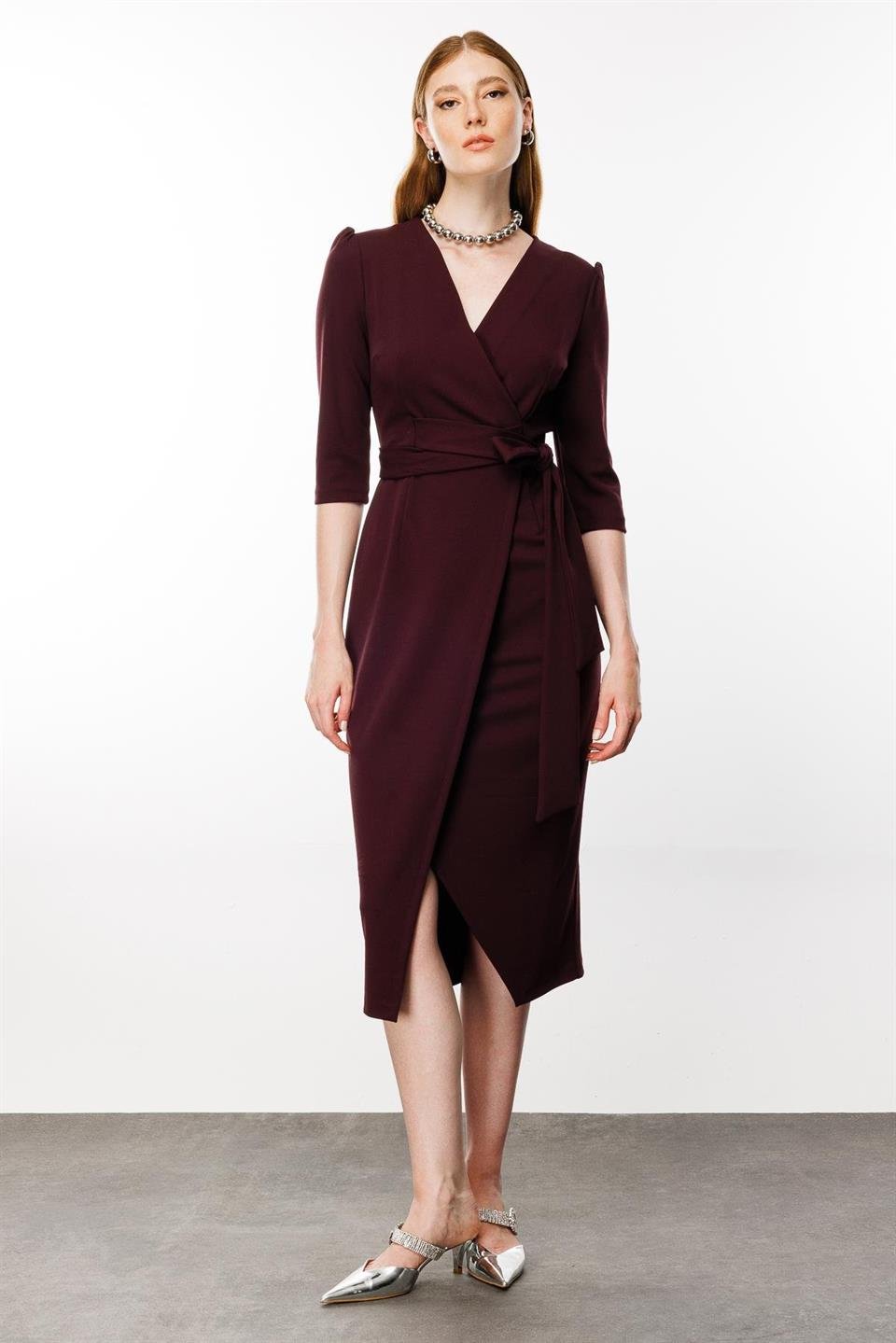 Kruvaze Elbise MÜRDÜM