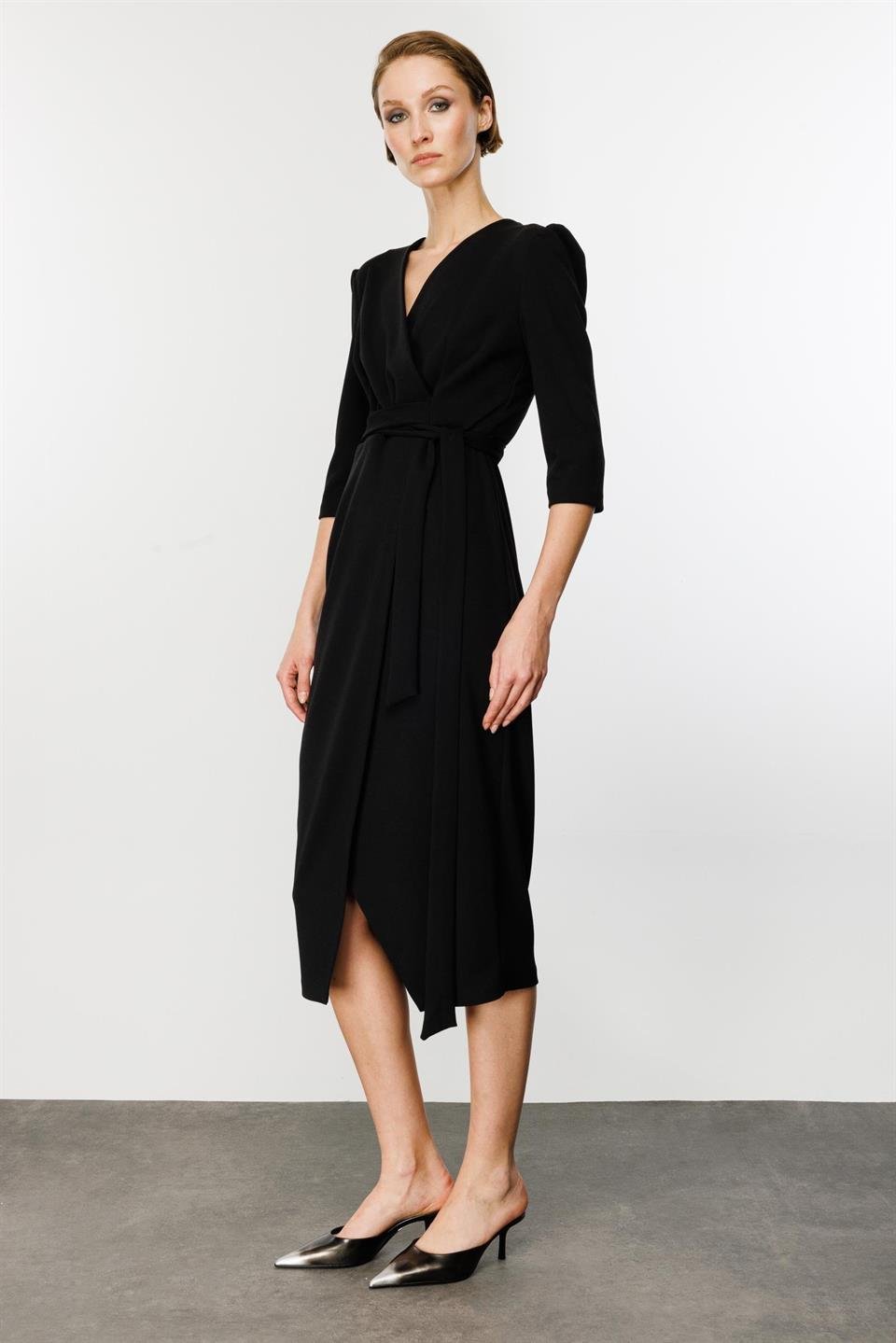 Kruvaze Elbise SİYAH