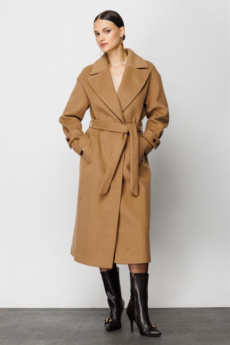 KRUVAZE YAKA KAŞE KABAN CAMEL