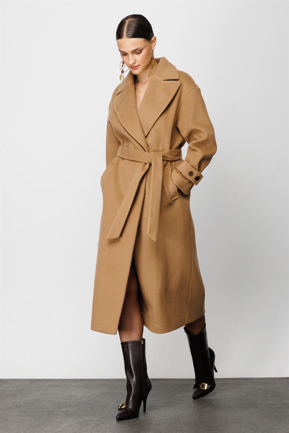 KRUVAZE YAKA KAŞE KABAN CAMEL