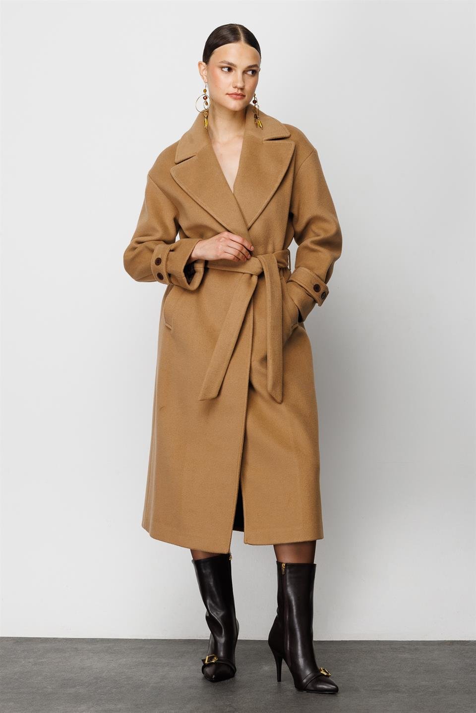 KRUVAZE YAKA KAŞE KABAN CAMEL