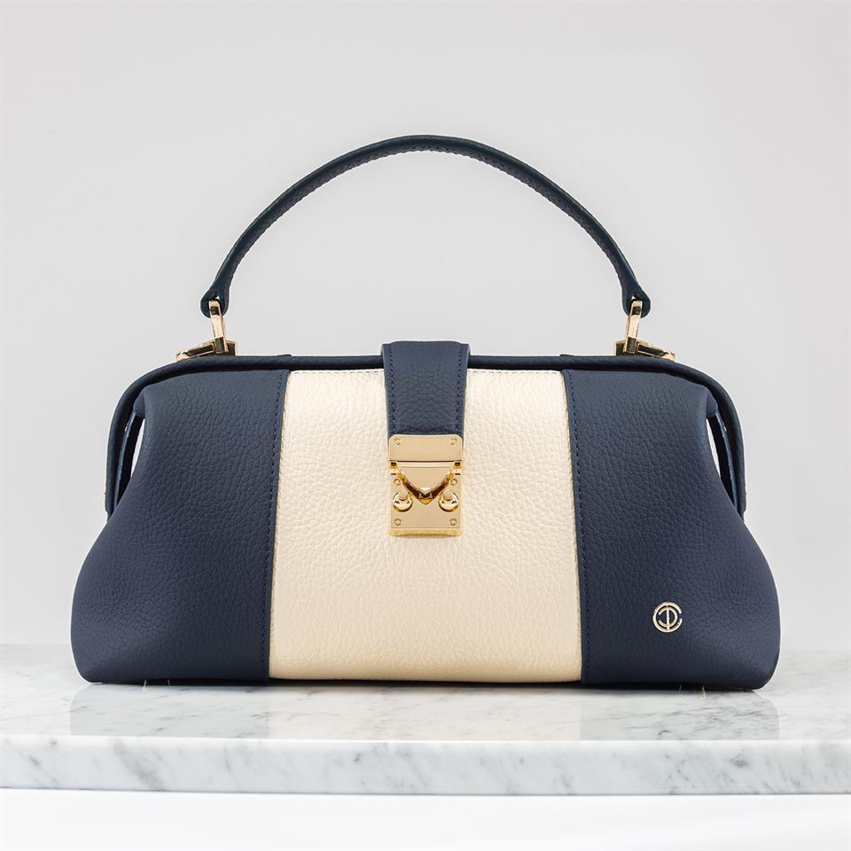 Lacivert Hakiki Deri Kadın Çantası