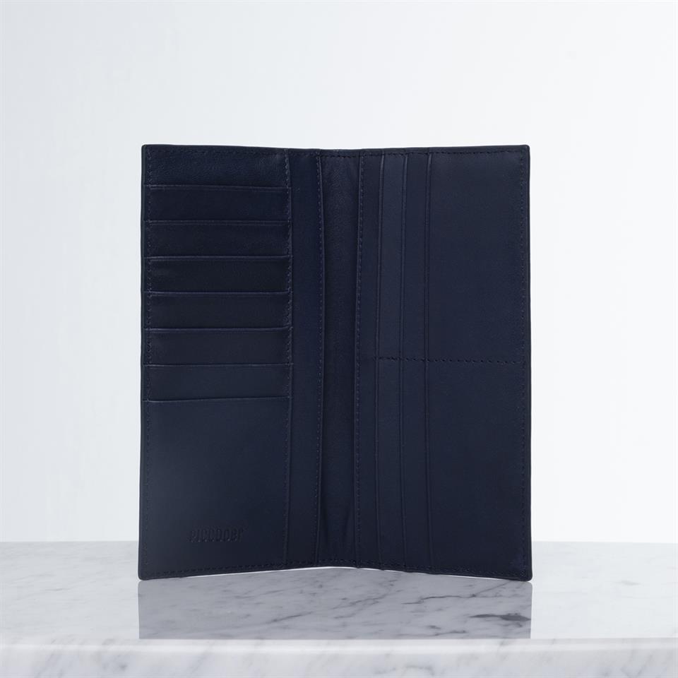 Navy Blue Genuine Leather Womens Wallet