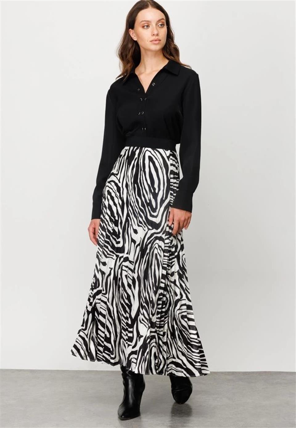 MAXI SIZE PLISOLEY PRINTED SKIRT ORIGINAL