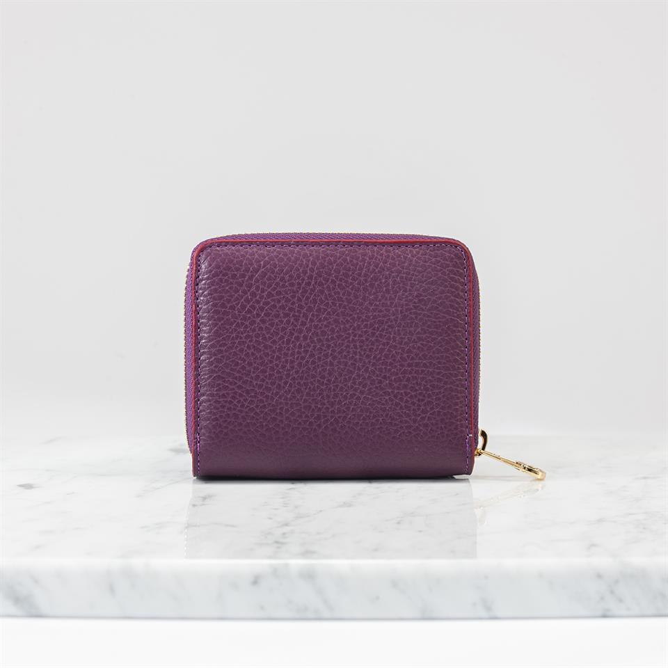 Purple Genuine Leather Womens Wallet