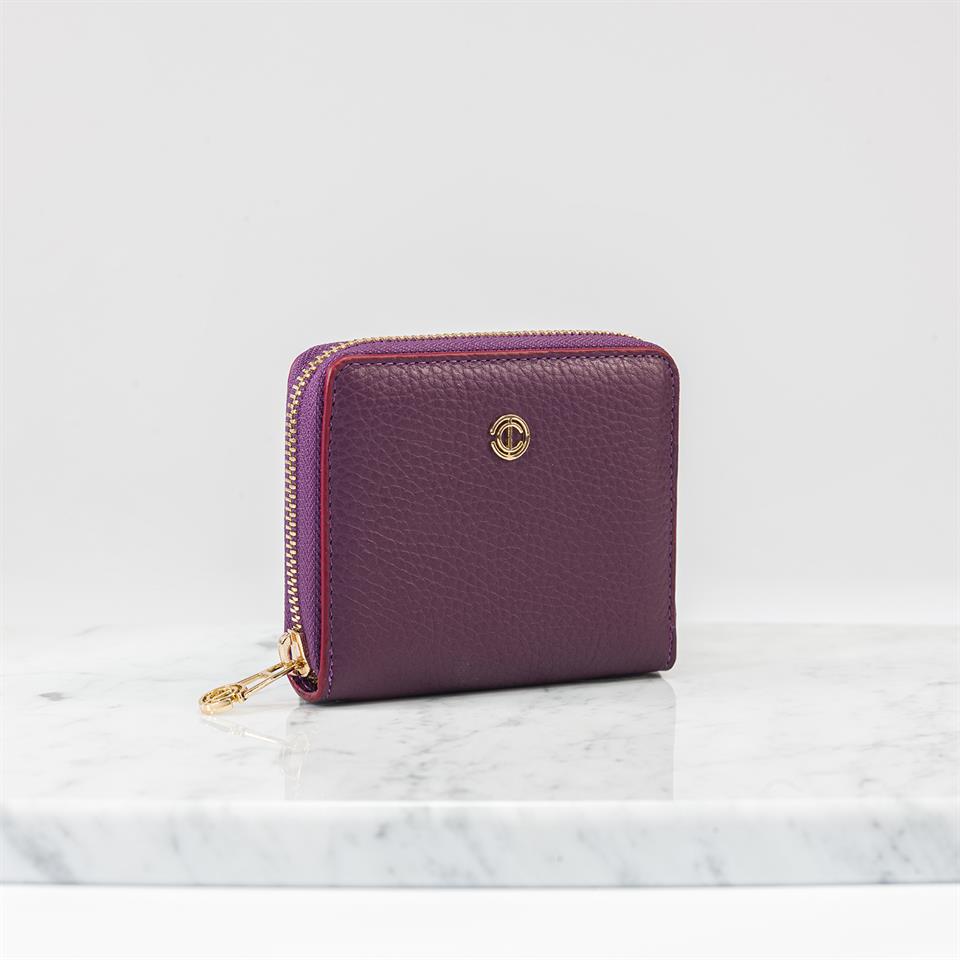 Purple Genuine Leather Womens Wallet