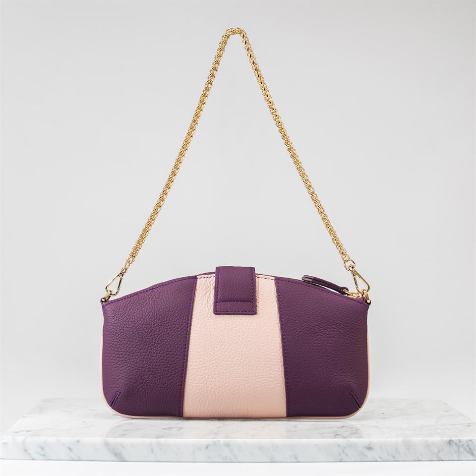Purple Genuine Leather Womens Bag