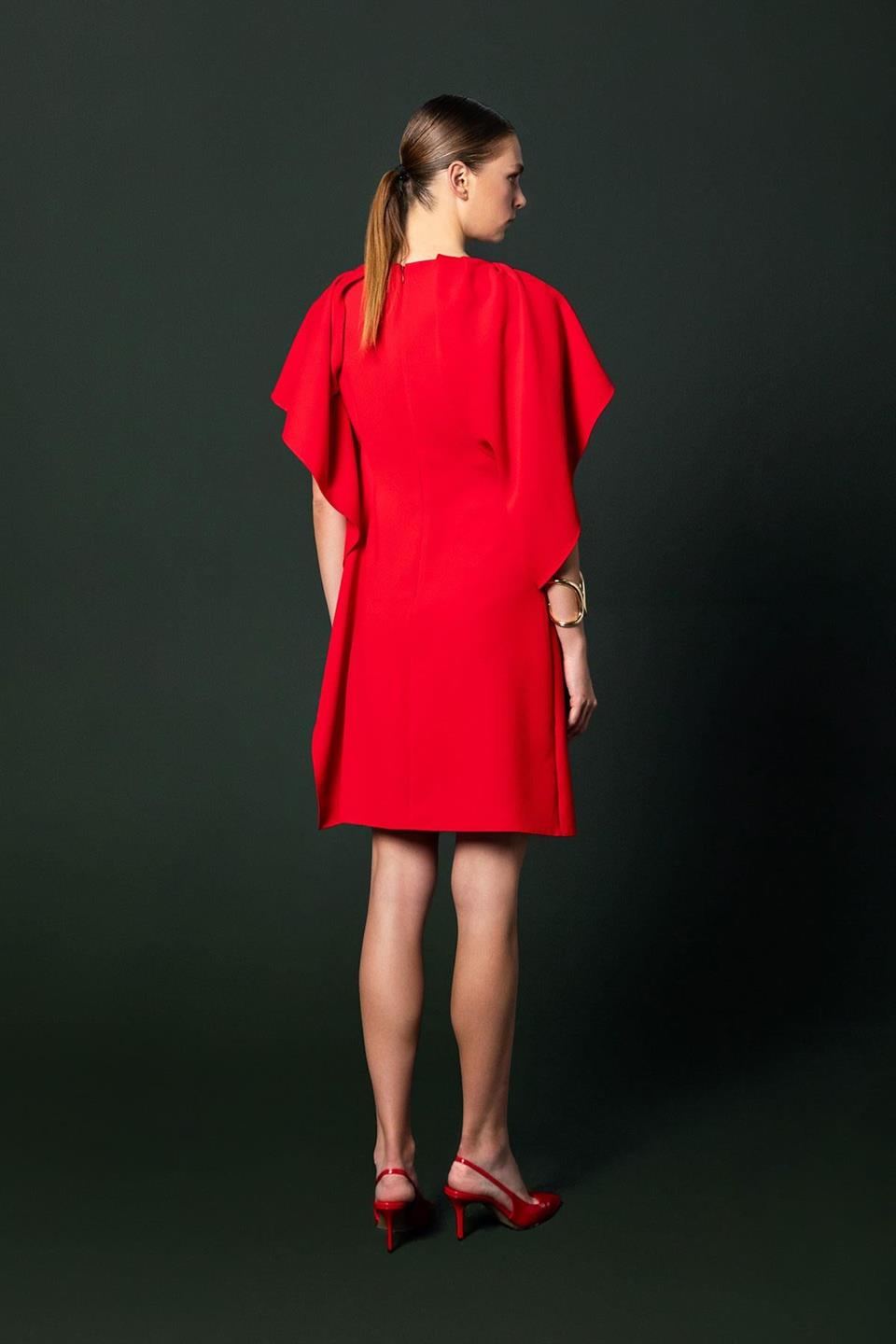 NEFELİ Asimetrik Kollu Mini Elbise