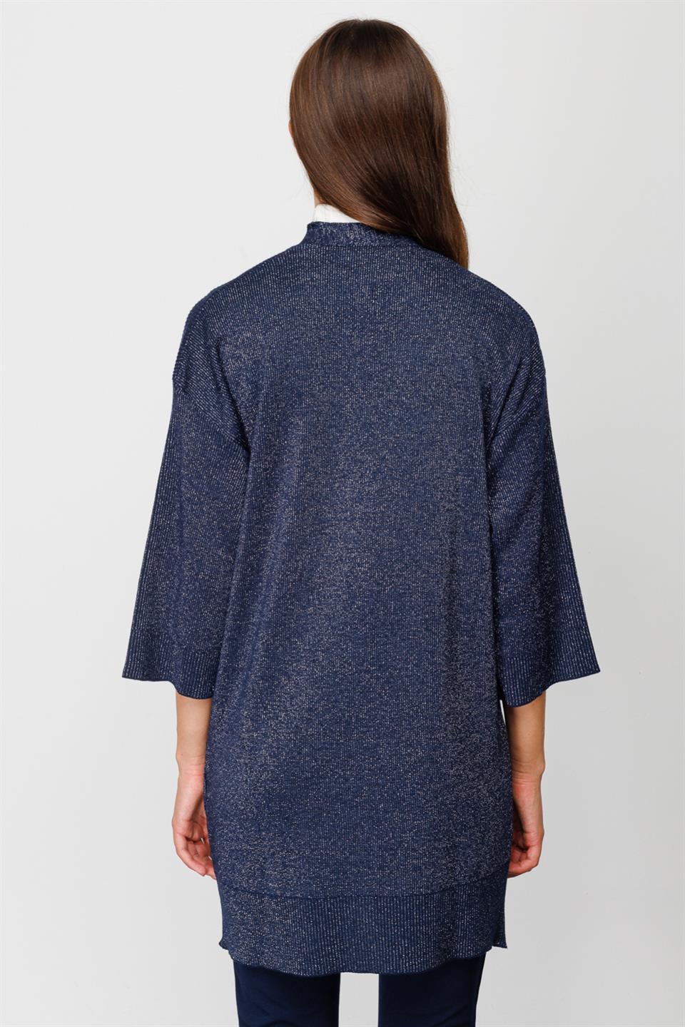 Nefeli Simli Önü Açık Hırka Lacivert