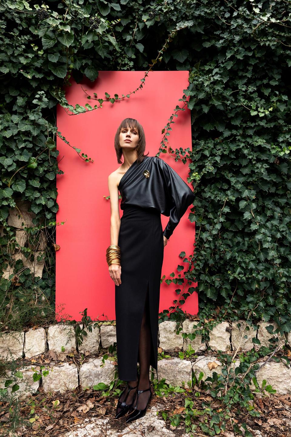 NEFELİ Tek Omuz Yırtmaçlı Elbise