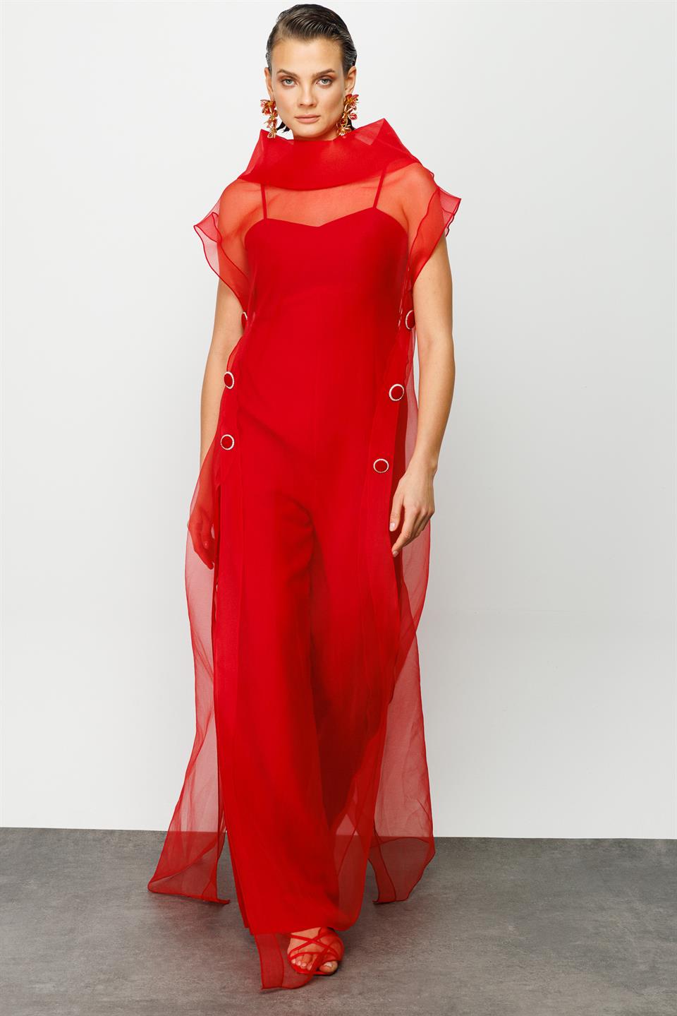 Organza Jumpsuit RED