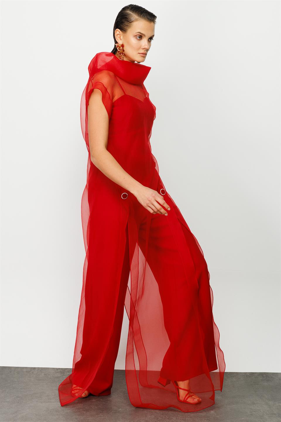 Organza Jumpsuit RED