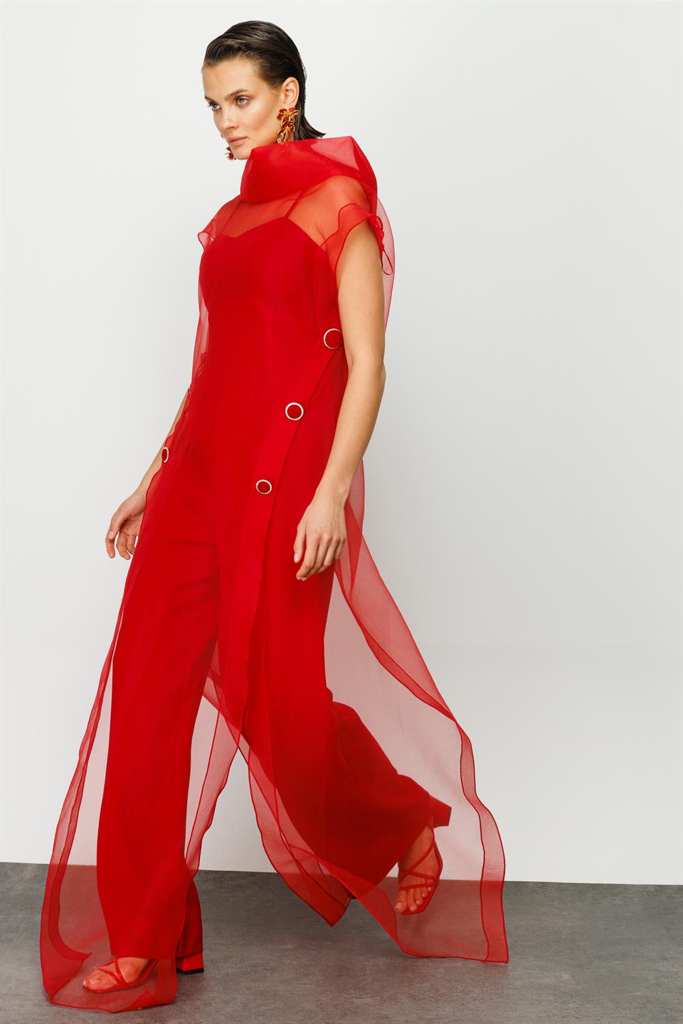 Organza Jumpsuit RED