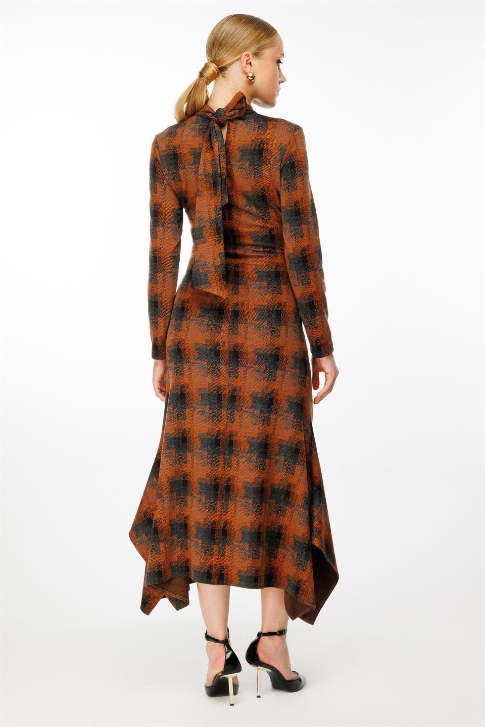 Knitted Leather Bodice Dress 