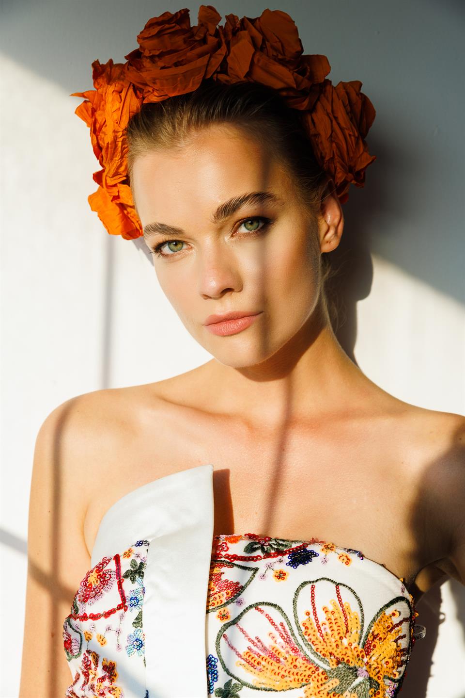 Authentic Pattern Strapless Dress ECRU