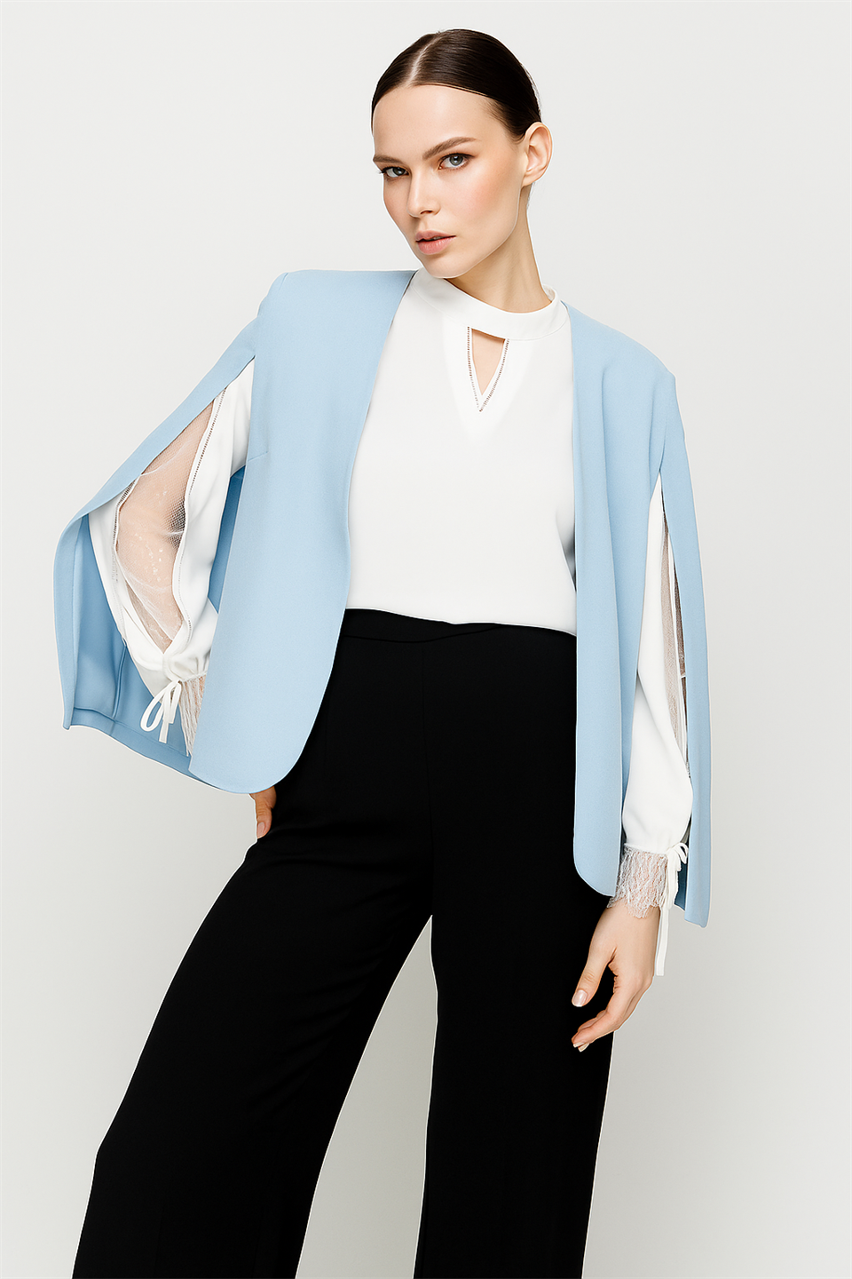 Pelerin Ceket BEBE MAVİ