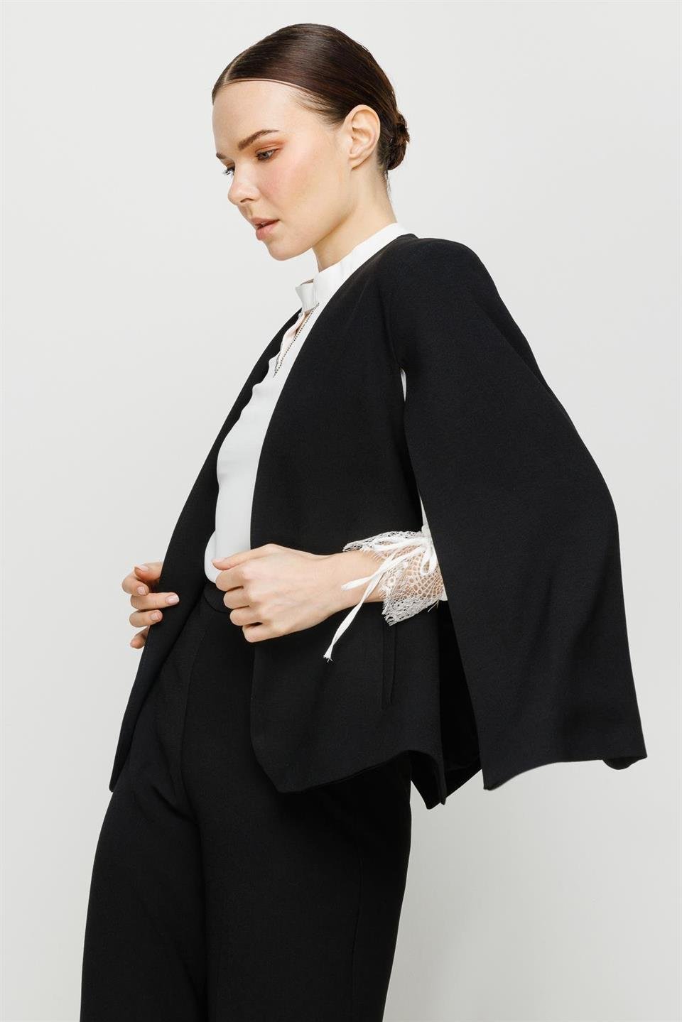 Pelerin Ceket SİYAH