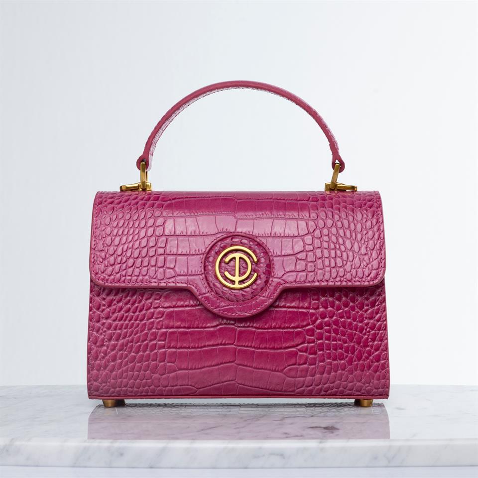 Pink Genuine Leather Womens Bag