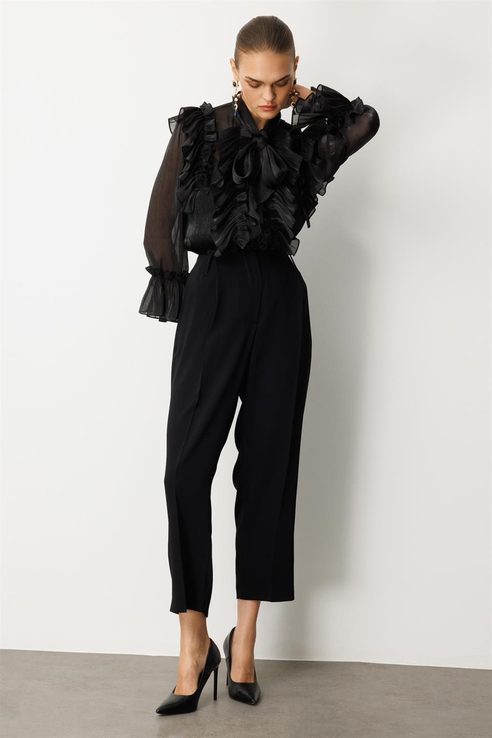 Pleated Trousers BLACK