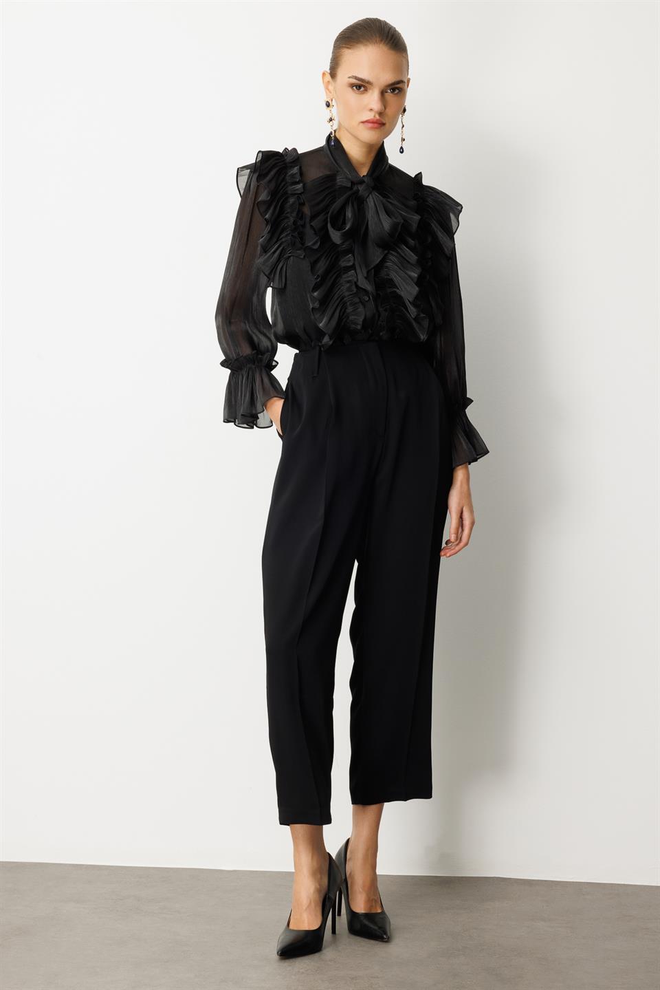 Pleated Trousers BLACK