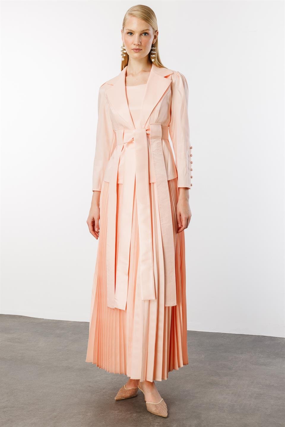 Pilise Etekli Elbise & Ceket İkili Takım SOMON