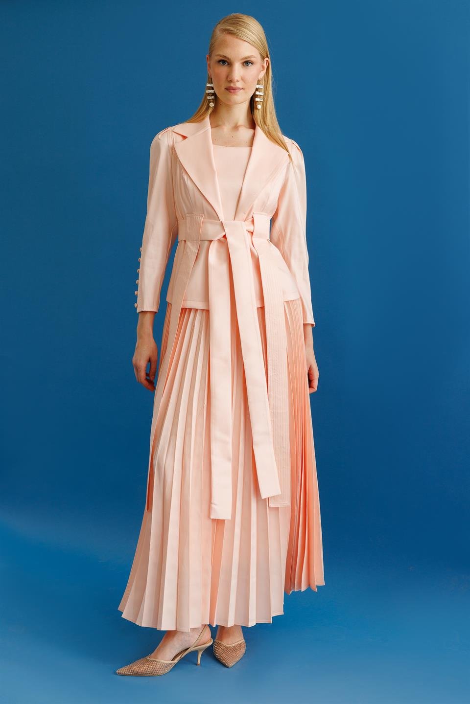 Pilise Etekli Elbise & Ceket İkili Takım SOMON