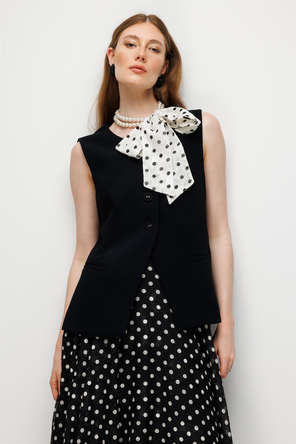Polka Dot Full Circle Skirt Black