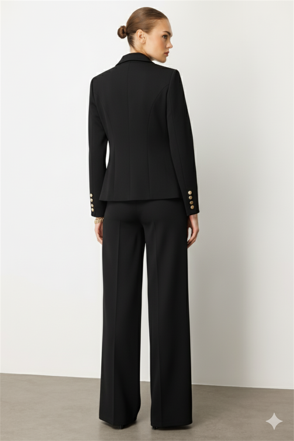 Şal Detaylı Örme Kruvaze Ceket SİYAH