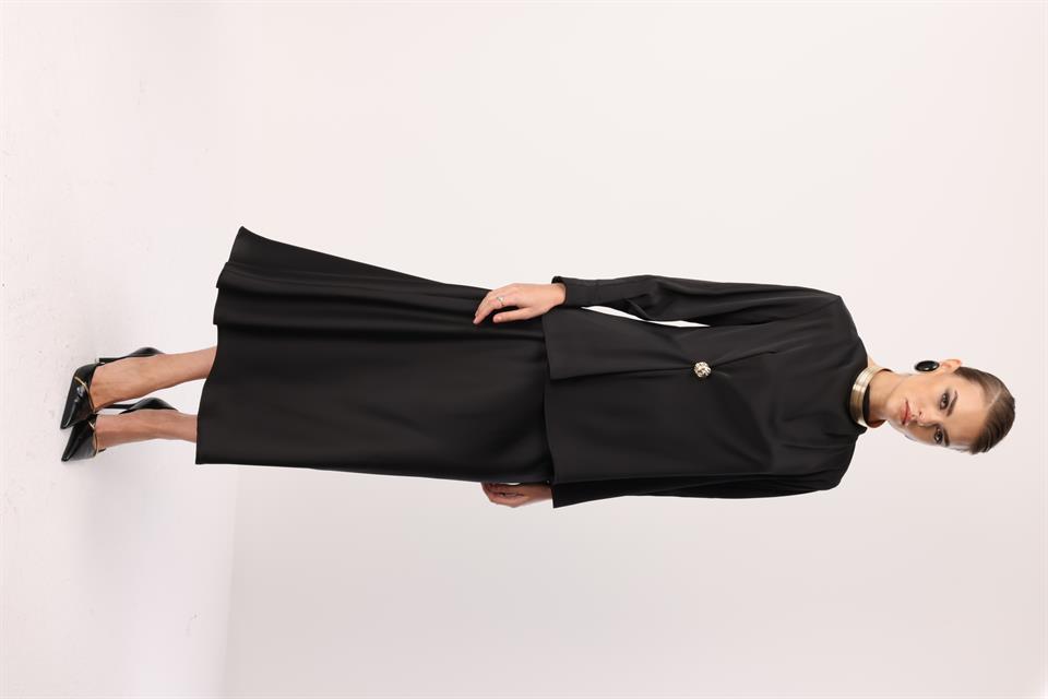 Saten Verev Etek SİYAH