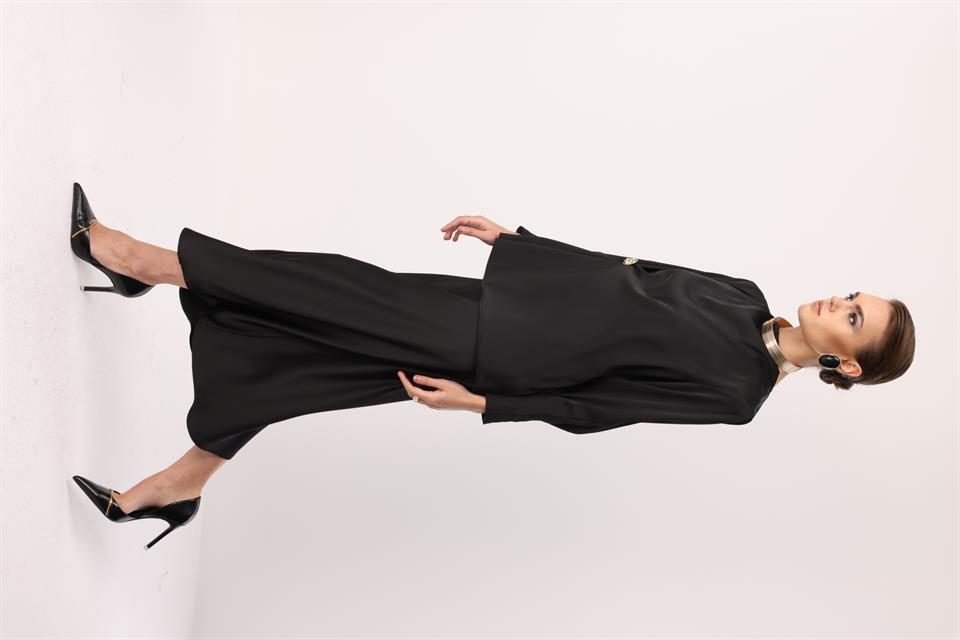 Saten Verev Etek SİYAH