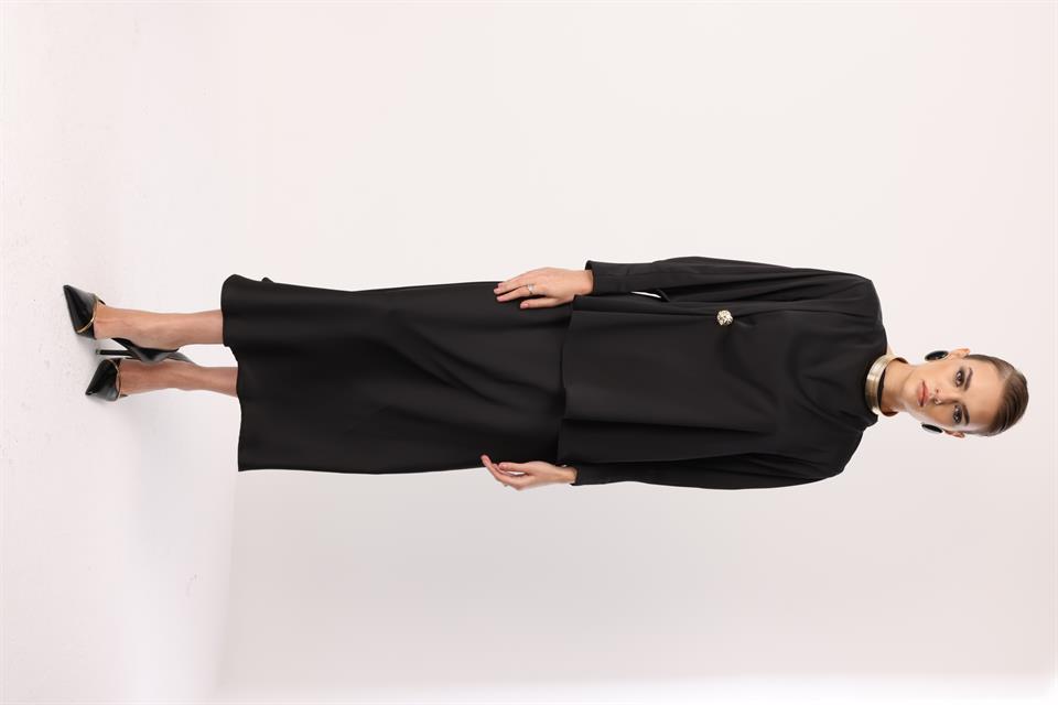 Saten Verev Etek SİYAH