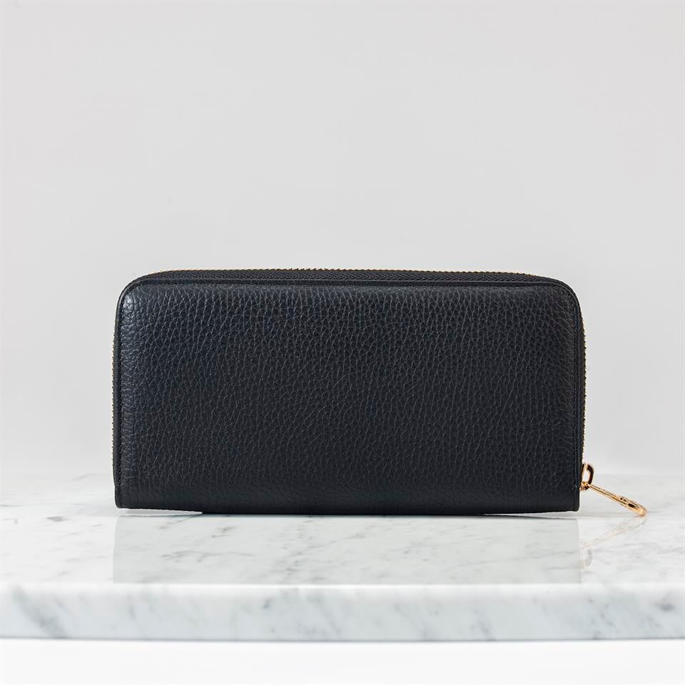 Black Genuine Leather Womens Wallet