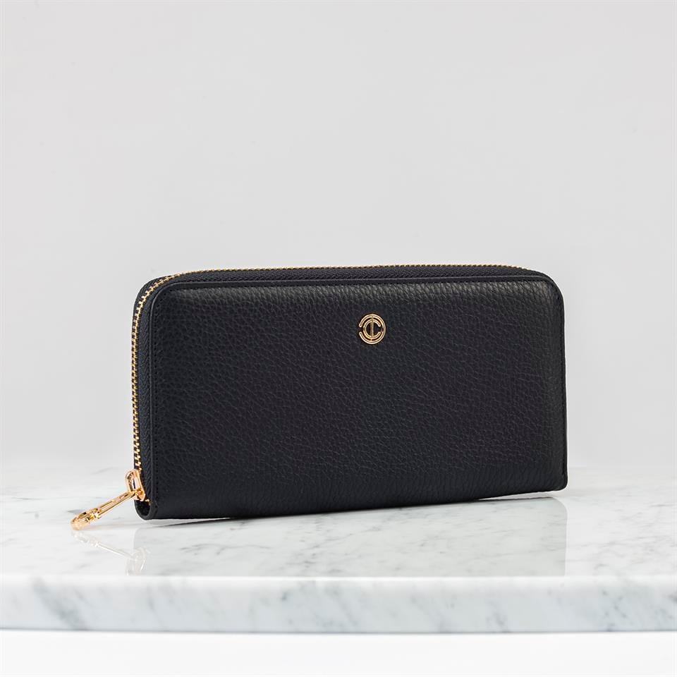 Black Genuine Leather Womens Wallet