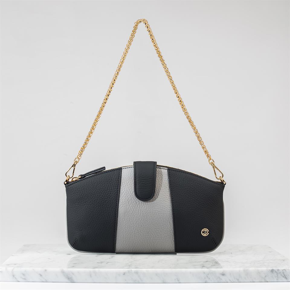 Siyah Hakiki Deri Kadın El Çantası