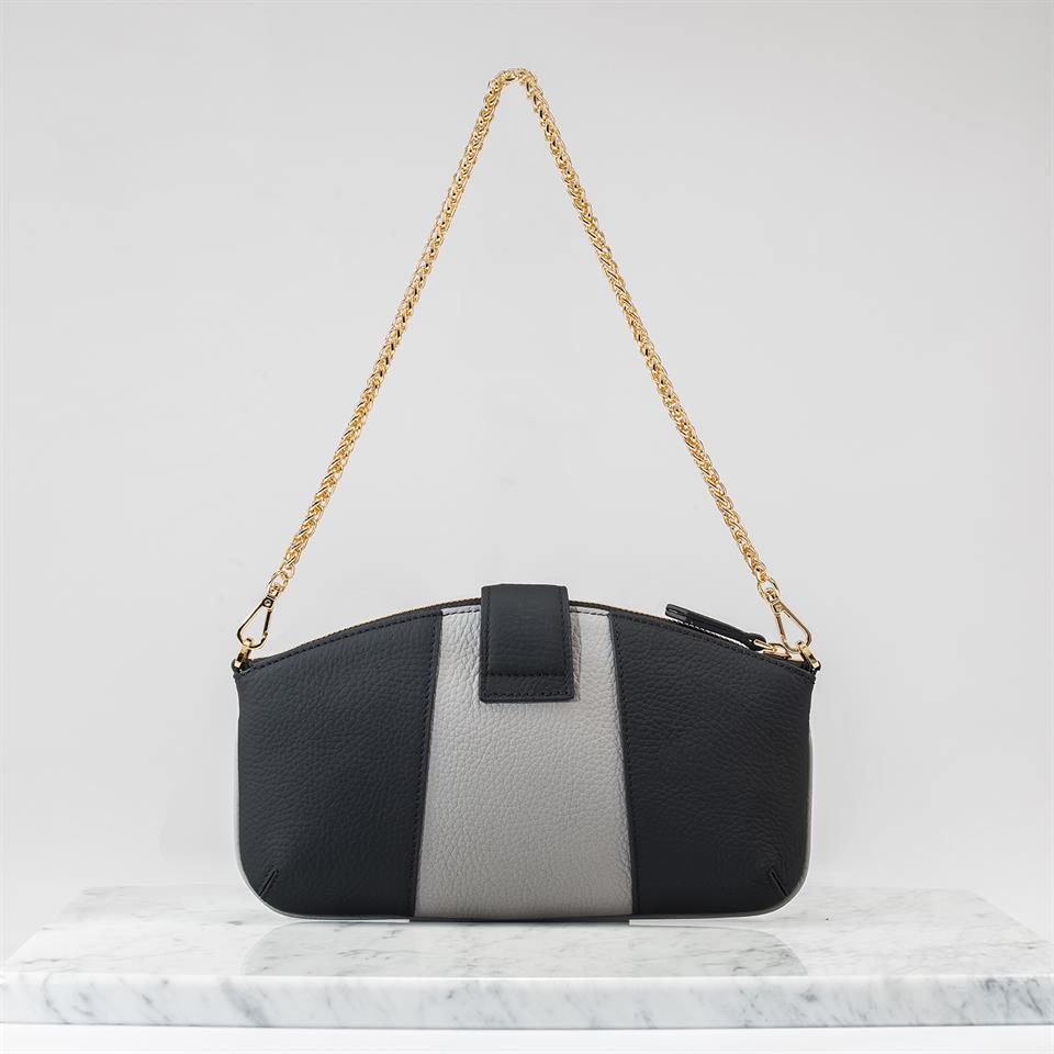 Siyah Hakiki Deri Kadın El Çantası