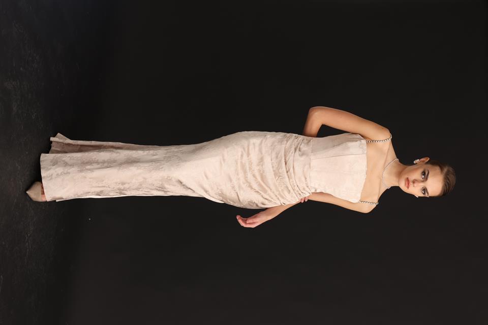 Straplez Jakar Elbise VİZON