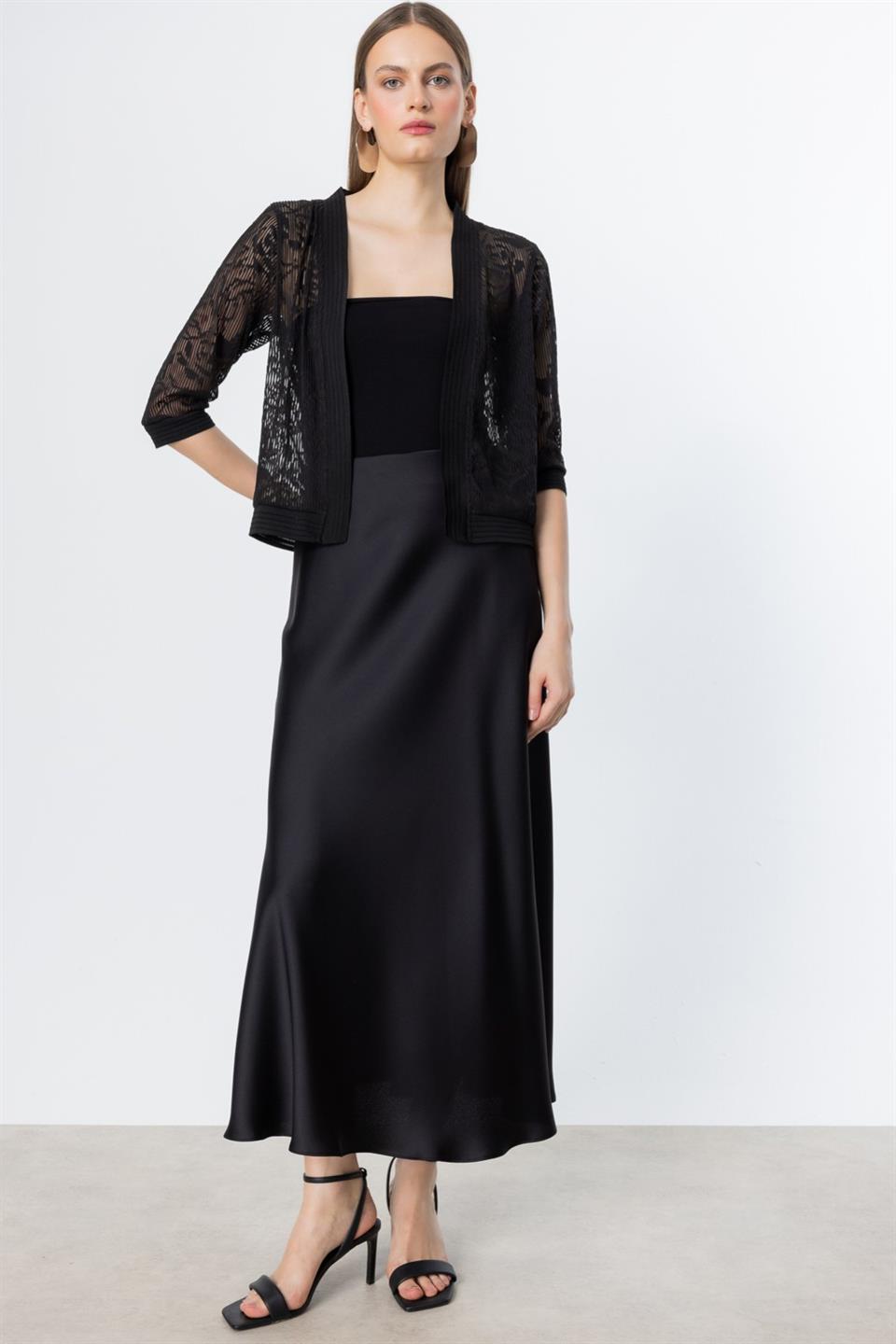 Transparent Lace Cardigan BLACK