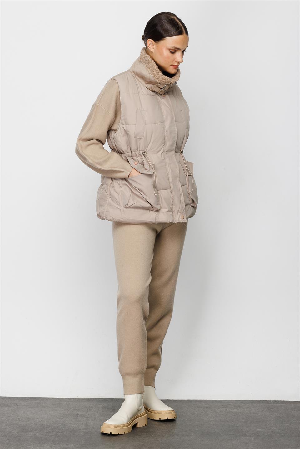 Triko Pantolon Yelek Takım  VİZON